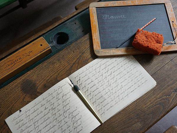 Historische Schulstube des StadtMuseum Pirna Schule um die Jahrhundertwende