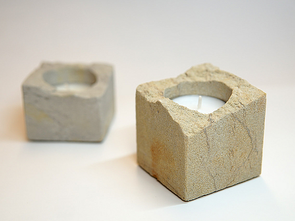 Sandstein Teelicht rustikal