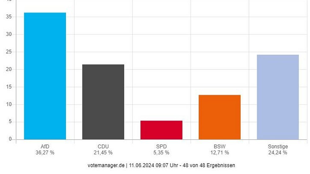 Ergebnis der Europawahl 2024 in Pirna