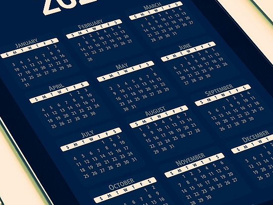 Kalender 2021 Kalenderansicht auf einem IPad