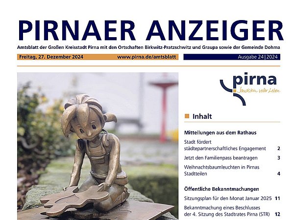 Titelblatt des 24. Pirnaer Anzeigers