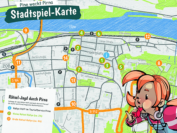 Stadtspiel Teaser Titelblatt des Spielheftes um die Pirnaer Knirpse