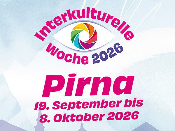 Interkulurelle Woche Pirna 2026 Quadratisches Format des Plakates der Interkulturellen Woche in Pirna 2026