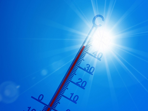 Hitze in Pirna Thermometer in der Sonne