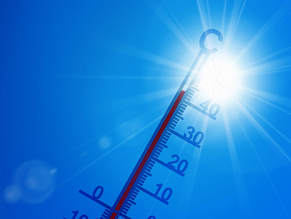 Hitze in Pirna Thermometer in der Sonne