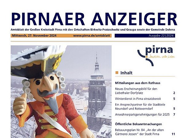 Pirnaer Anzeiger 22/24 vom 27. November 2024