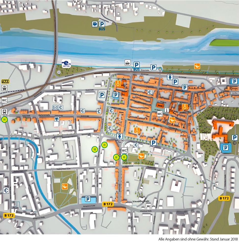 Übersichtskarte der Parkmöglichkeiten in der Pirnaer Innenstadt